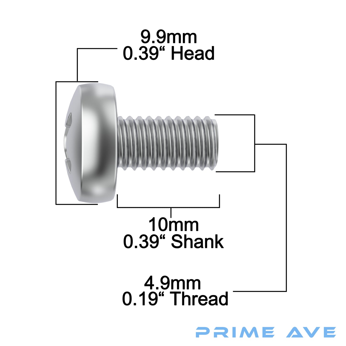 Prime Ave Standard Length Stainless Steel License Plate Screws Compatible/Replacement for All BMW Models (Pack of 8)