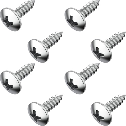 PRIME AVE Stainless Steel License Plate Screws for License Plates, Frames, Covers - Front/Rear RustProof Car Tag Screws- Licence Plate Screw Set Compatible with Subaru (Pack of 8)