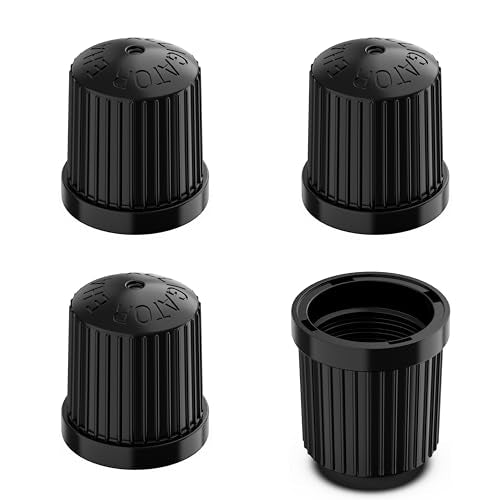 Prime Ave TPMS Tire Valve Caps (4-Pack) Alligator EHA Secure Air Pressure Gray Valve Stem Caps Compatible with Audi, BMW, Mercedes, Porsche, Tesla, VW & More (Made in Germany)