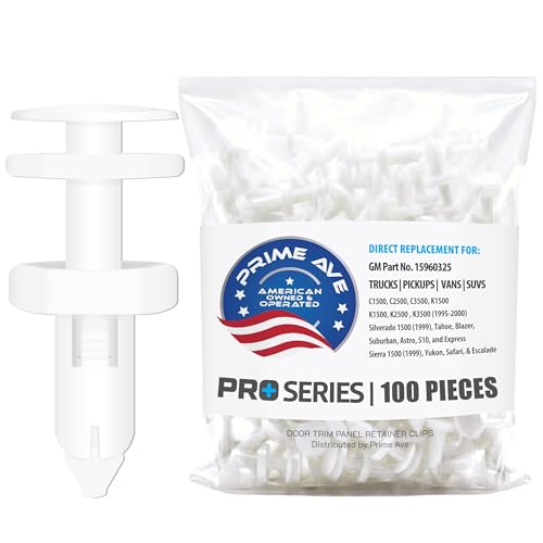 Prime Ave 25-Pack Door Panel Retainer Clips – GM 15960325 OEM | Fits Chevrolet GMC Buick Cadillac C1500 C2500 K1500 Suburban Tahoe Yukon | Door Panels, Fender Liners | Heavy-Duty Nylon Push Fasteners