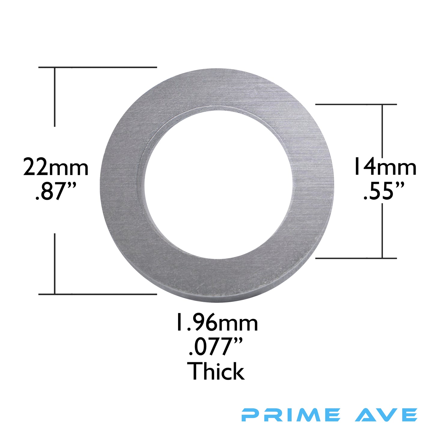 Prime Ave 14mm Aluminum Oil Drain Plug Washer Gaskets Compatible with Honda & Acura Part# 94109-140-00 (Pack of 10)