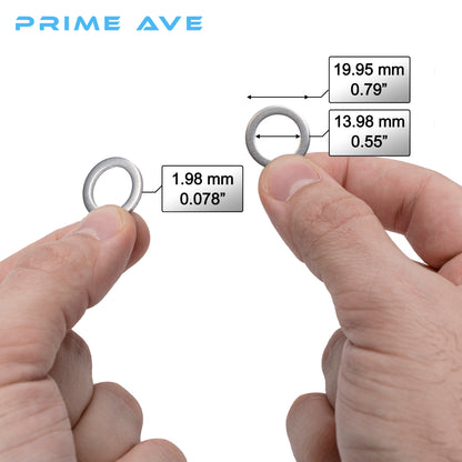 Prime Ave 14mm Crush Aluminum Oil Drain Plug Gasket Washers Compatible/Replacement for Hyundai & Kia Part# 21513-23001 (Package of 10)