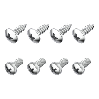 Prime Ave Stainless Steel License Plate Screws Compatible with Audi A3 A4 A5 A6 A7 A8 S3 S4 S5 S6 S7 S8 RS3 RS4 RS5 RS6 RS7 Q3 Q4 Q5 Q7 Q8 SQ5 SQ7 SQ8 RS Q8 TT TTS TT RS R8 E-tron (Standard Length)