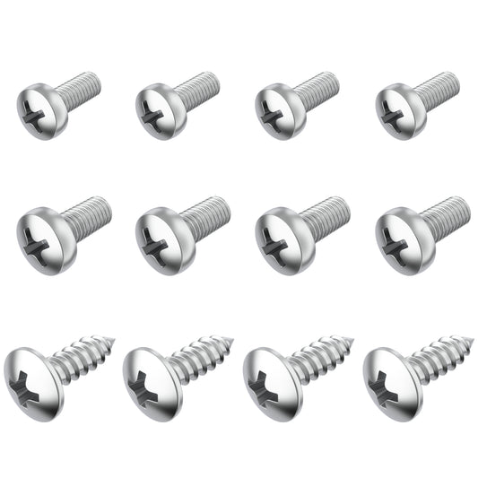 Prime Ave Stainless Steel License Plate Screws Compatible/Replacement for Mercedes Benz (Standard Length)