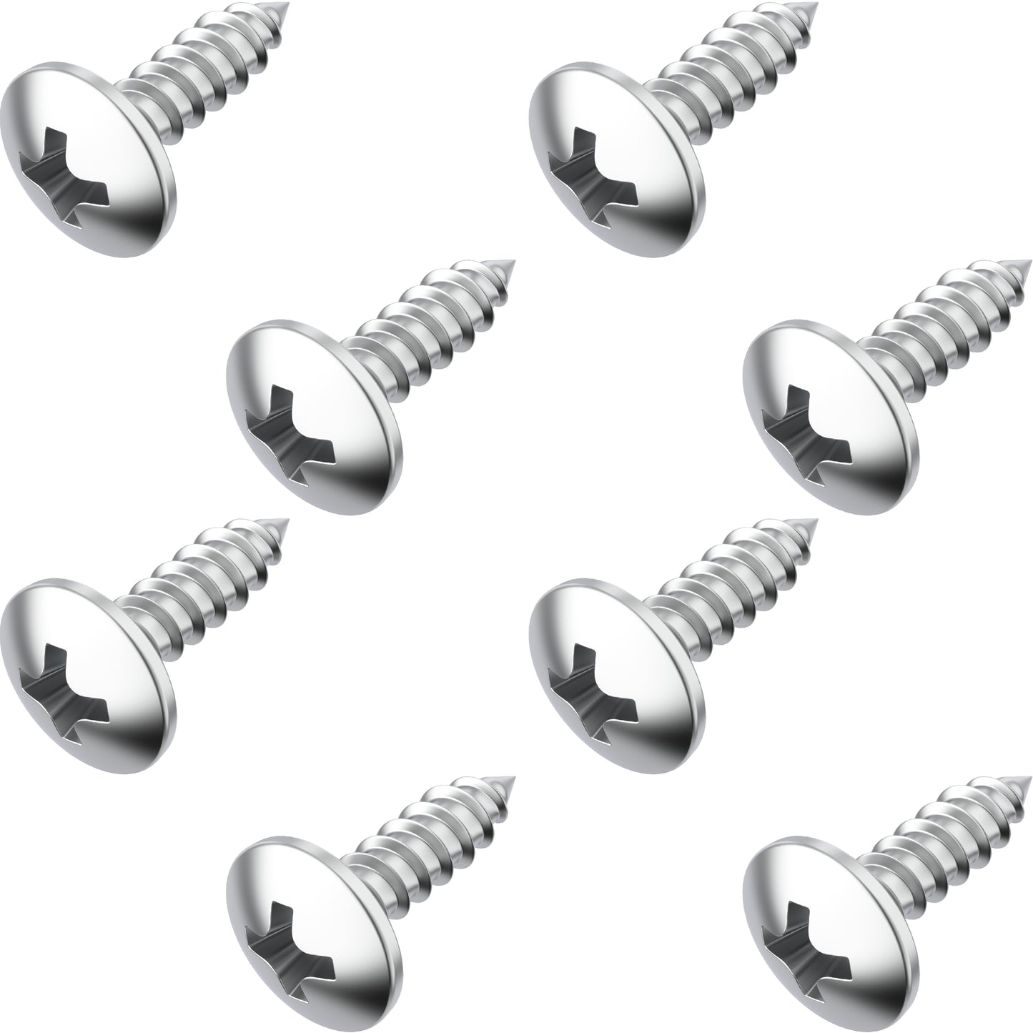 Prime Ave Stainless Steel License Plate Screws Compatible with Chrysler Dodge RAM Jeep (Pack of 8)