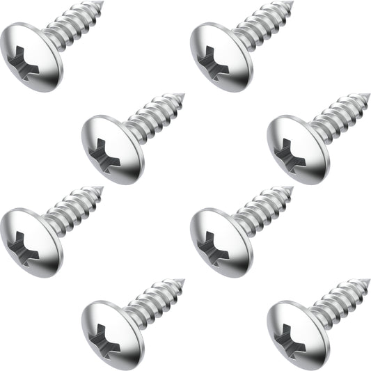 Prime Ave Stainless Steel License Plate Screws Compatible with Chrysler Dodge RAM Jeep (Pack of 8)