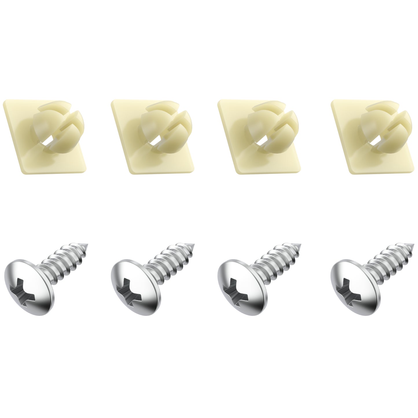 Prime Ave Stainless Steel Screws with Nylon Inserts for Securing License Plates, Frames & Covers 4755299 3907444 A11719 (Set of 4)