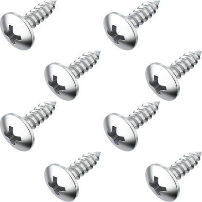 Prime Ave Stainless Steel License Plate Screws Compatible/Replacement for Buick Cadillac Chevrolet GMC (Pack of 8)