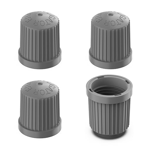 Prime Ave TPMS Tire Valve Caps (4-Pack) Alligator EHA Secure Air Pressure Gray Valve Stem Caps Compatible with Audi, BMW, Mercedes, Porsche, Tesla, VW & More (Made in Germany)