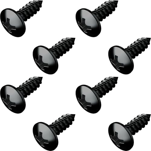 PRIME AVE Stainless Steel License Plate Screws for License Plates, Frames, Covers - Rust Proof Licence Plate Screw Set for Front/Rear Compatible with Buick Cadillac Chevrolet GMC