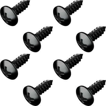 PRIME AVE Stainless Steel License Plate Screws for License Plates, Frames, Covers - Rust Proof Licence Plate Screw Set for Front/Rear Compatible with Buick Cadillac Chevrolet GMC