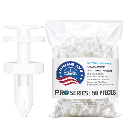 Prime Ave 25-Pack Door Panel Retainer Clips – GM 15960325 OEM | Fits Chevrolet GMC Buick Cadillac C1500 C2500 K1500 Suburban Tahoe Yukon | Door Panels, Fender Liners | Heavy-Duty Nylon Push Fasteners